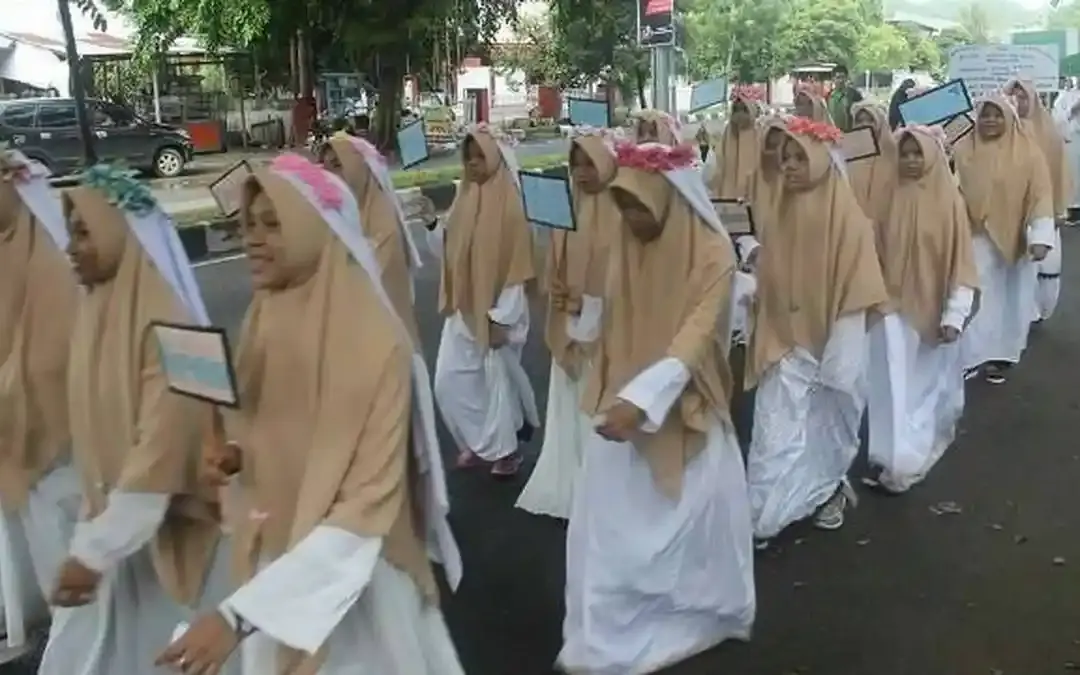 Sambut Ramadhan, Santri Ma’had Daarut Tahfizh Al-Ikhlas Gelar Pawai